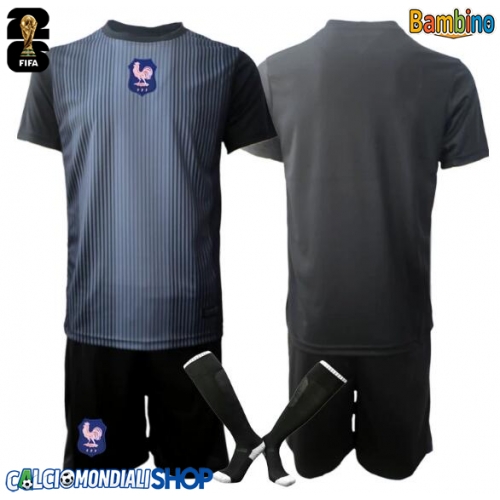 Maglie da calcio Francia Portiere Prima Maglia Bambino Mondiali 2026  Manica Corta + Pantaloni corti)
